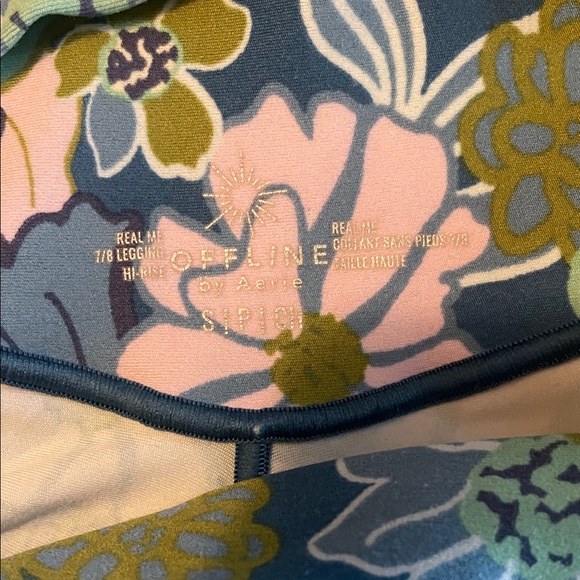 Aerie Floral Leggings - Blue, Green, and Pink - Picture 2 of 4
